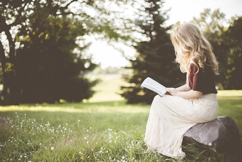 Woman reading a book for relaxation